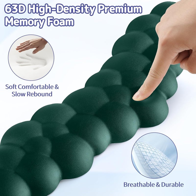 Sushret Cloud Wrist Rest for Keyboard and Mouse, Memory Foam PU Leather Keyboard Wrist Rest with Ergonomic Support, Non-Slip Base, Cute Arm Rest Pad & Palm Cushion, Office Desk Accessory, Dark Green - Image 4